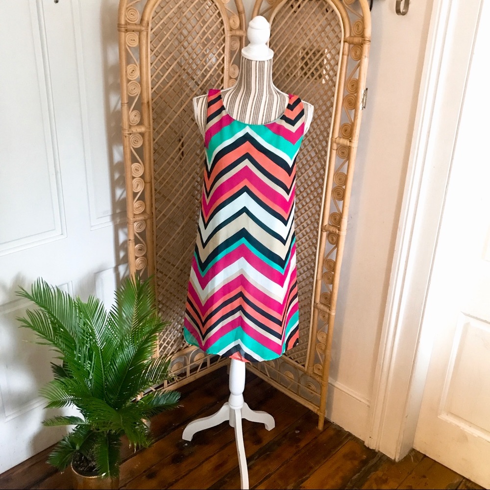 Rachel Kate Large Colorful Chevron Dress